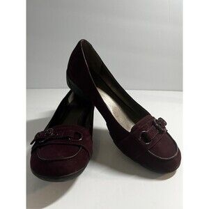 Kenneth Cole Reaction Ace Obsession Burgundy Loafers Buckle Womens Size 8.5M